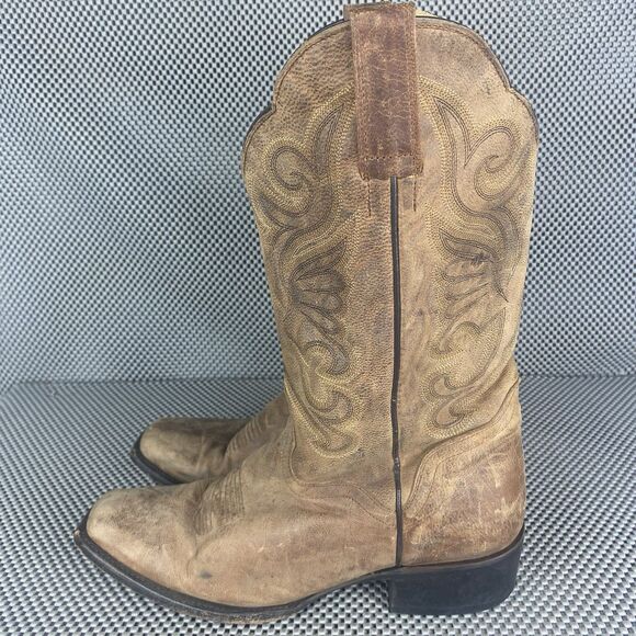 J.B Dillon Cowboy Boots Men's 10 B Brown Goat Leather Western Made In Mexico. - Picture 2 of 14